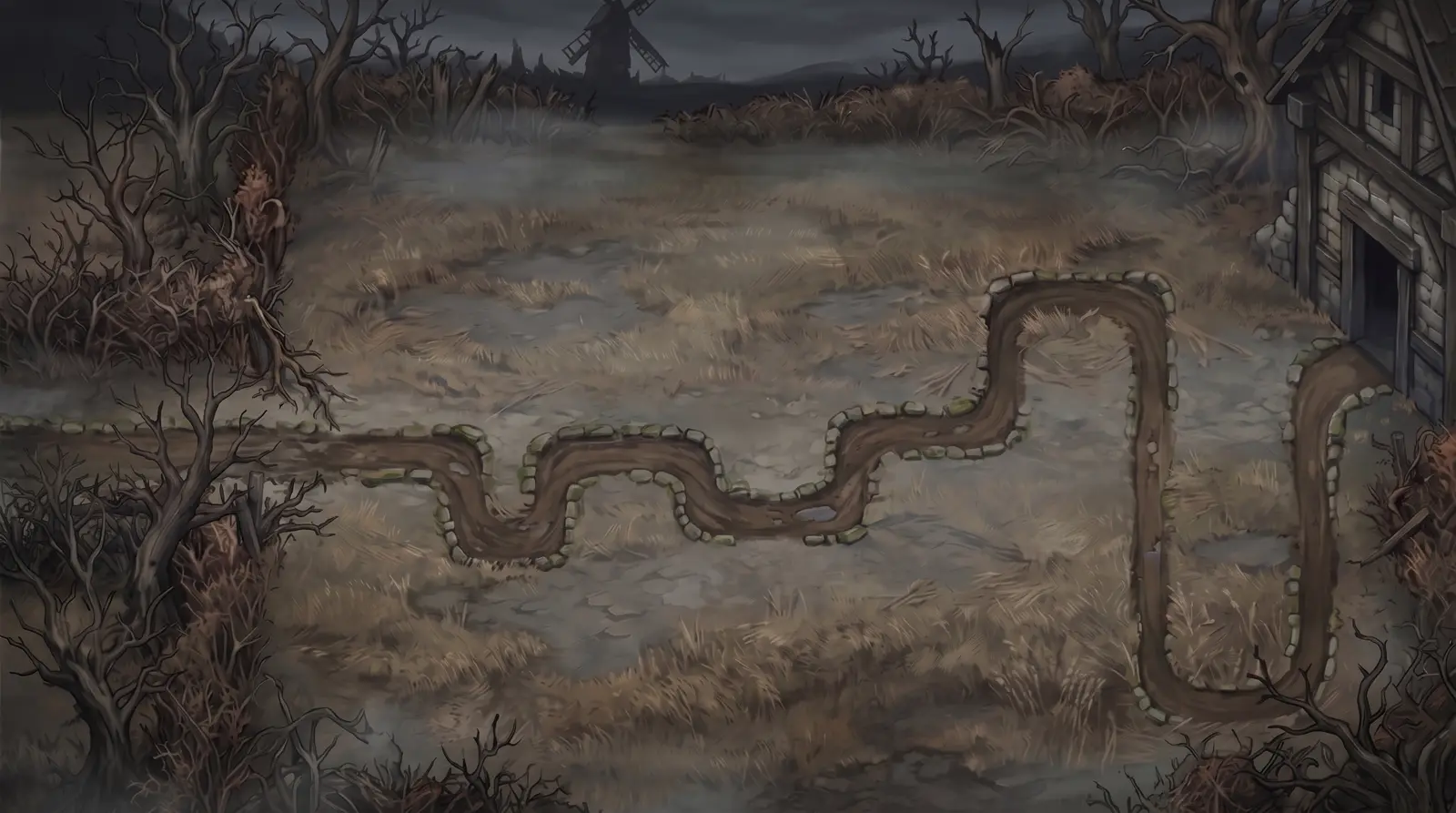 The Withered Fields map painting