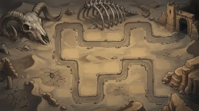 The Bone Dunes map painting